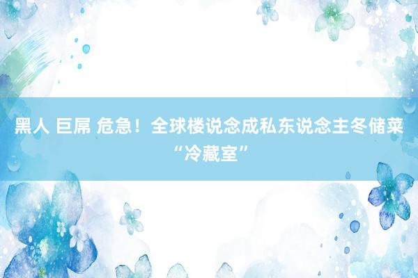黑人 巨屌 危急！全球楼说念成私东说念主冬储菜“冷藏室”