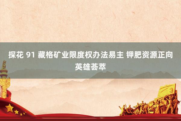 探花 91 藏格矿业限度权办法易主 钾肥资源正向英雄荟萃